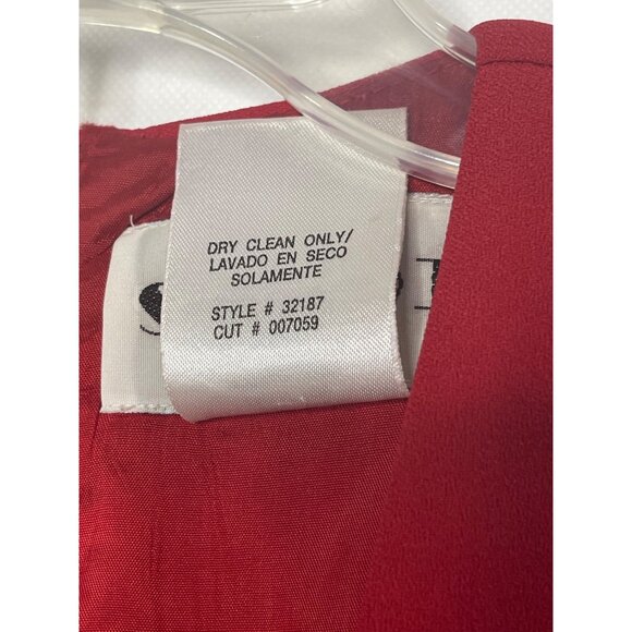 Studio I Vintage Women's 14W Jacket Dress Red / Red Embroidered, Beads - Picture 8 of 14